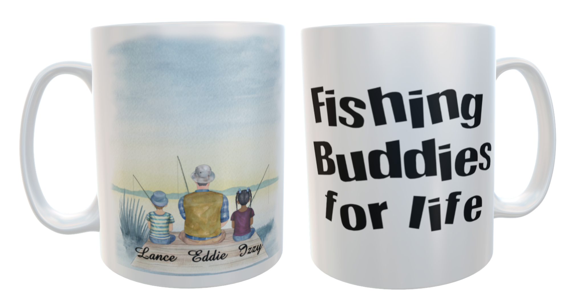 Fishing Buddies Ceramic Mug, Custom Fishing Mug